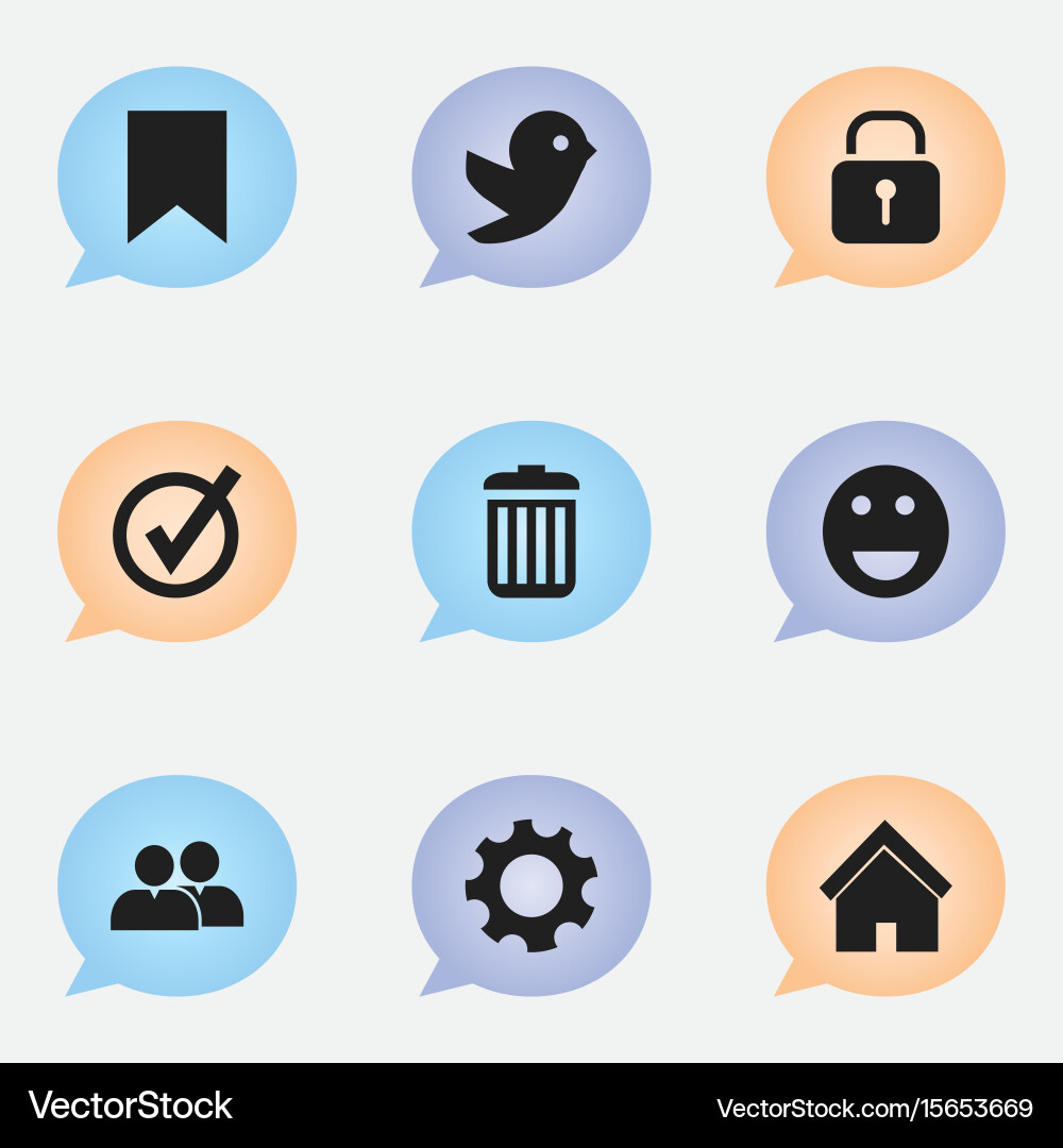 Set von 9 editierbaren Web-Symbolen enthält Symbole vektorbild