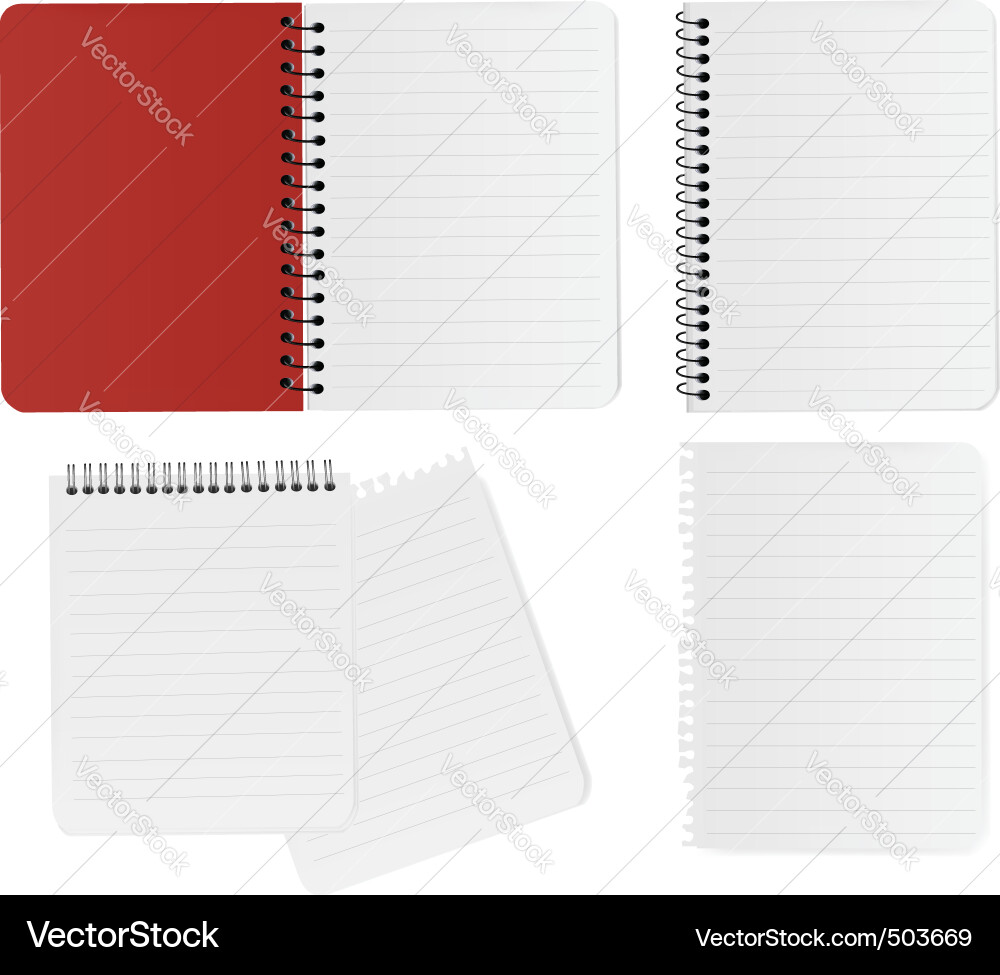 Set with notepads vector image