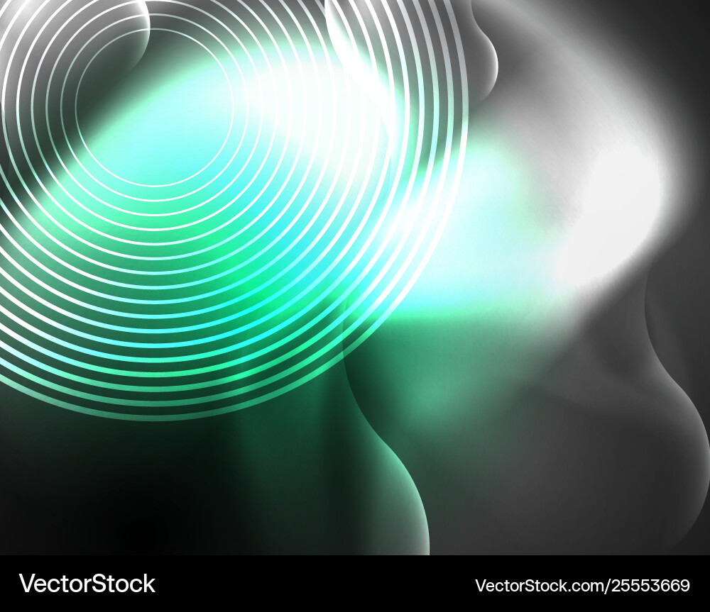 Shiny metallic neon waves design Vector Image