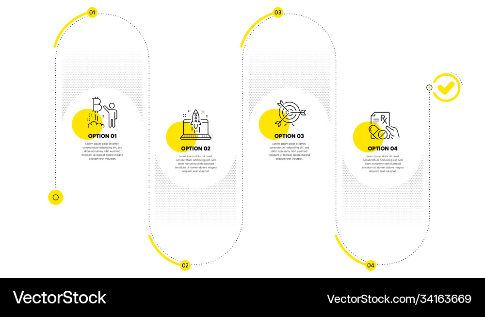 Start business target and bitcoin project icons vector image