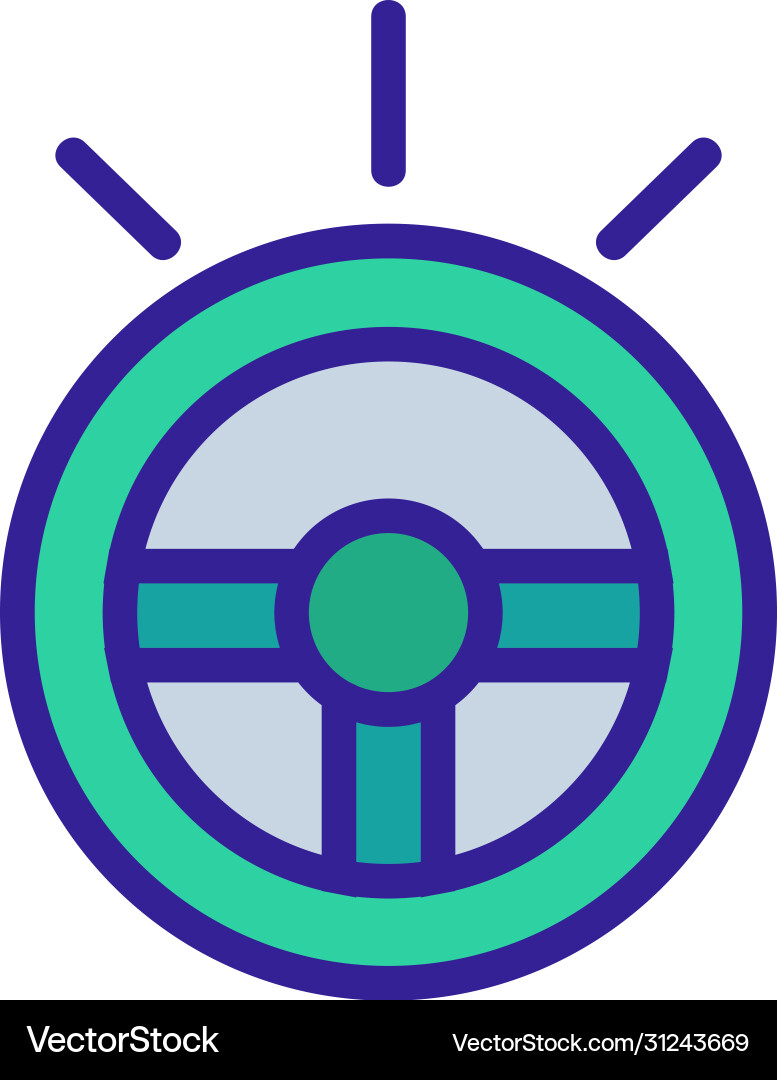 Steering wheel warning noise icon outline Steering wheel warning noise icon outline vector image