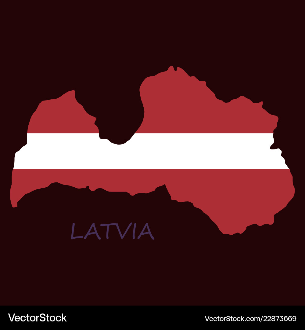 Waving fabric flag map of latvia Waving fabric flag map of latvia vector image