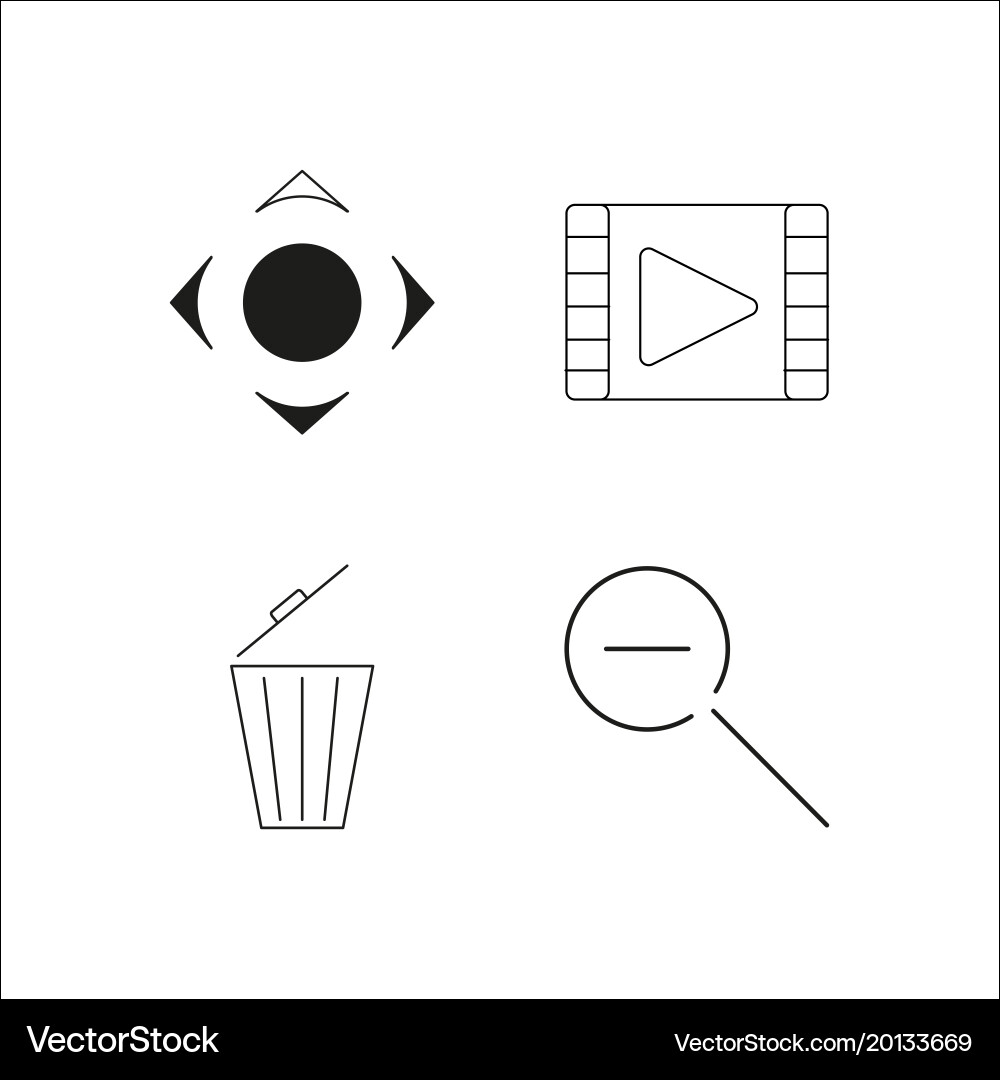 Web simple linear icon setsimple outline icons vector image