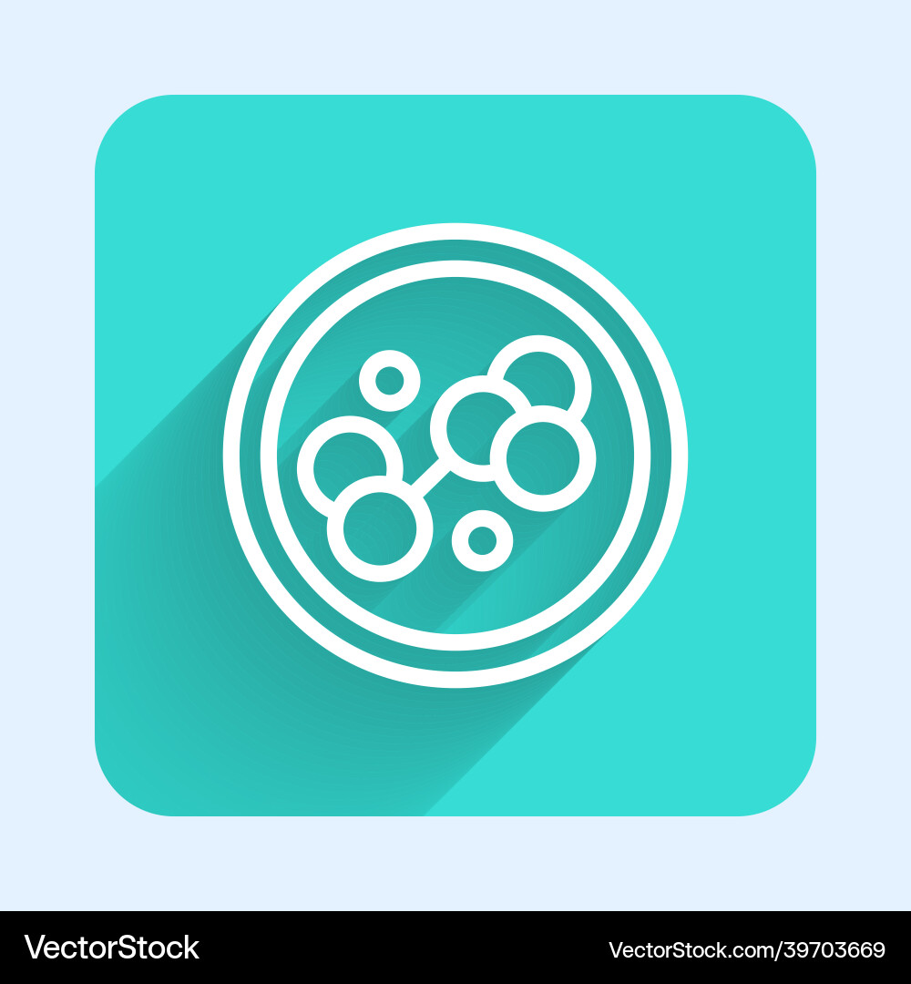 White line molecule icon isolated with long shadow White line molecule icon isolated with long shadow vector image