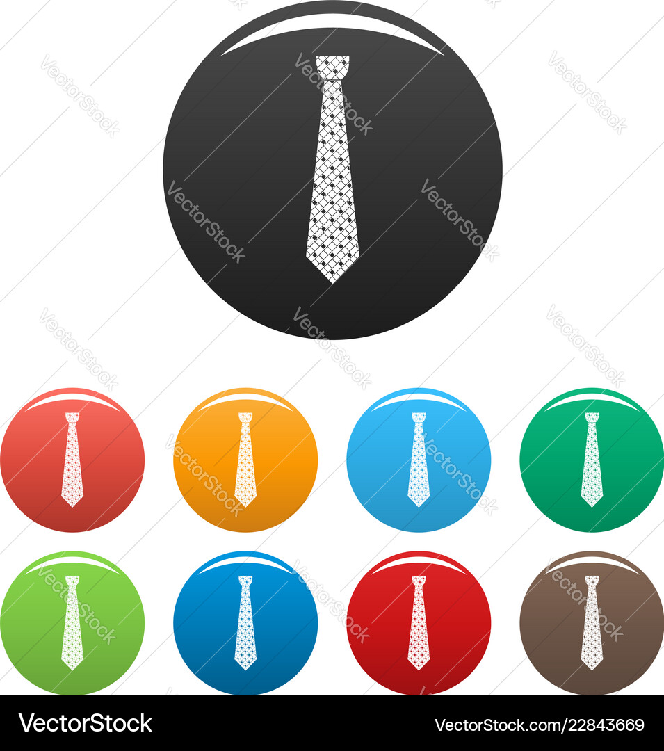 Work tie icons set color Work tie icons set color vector image