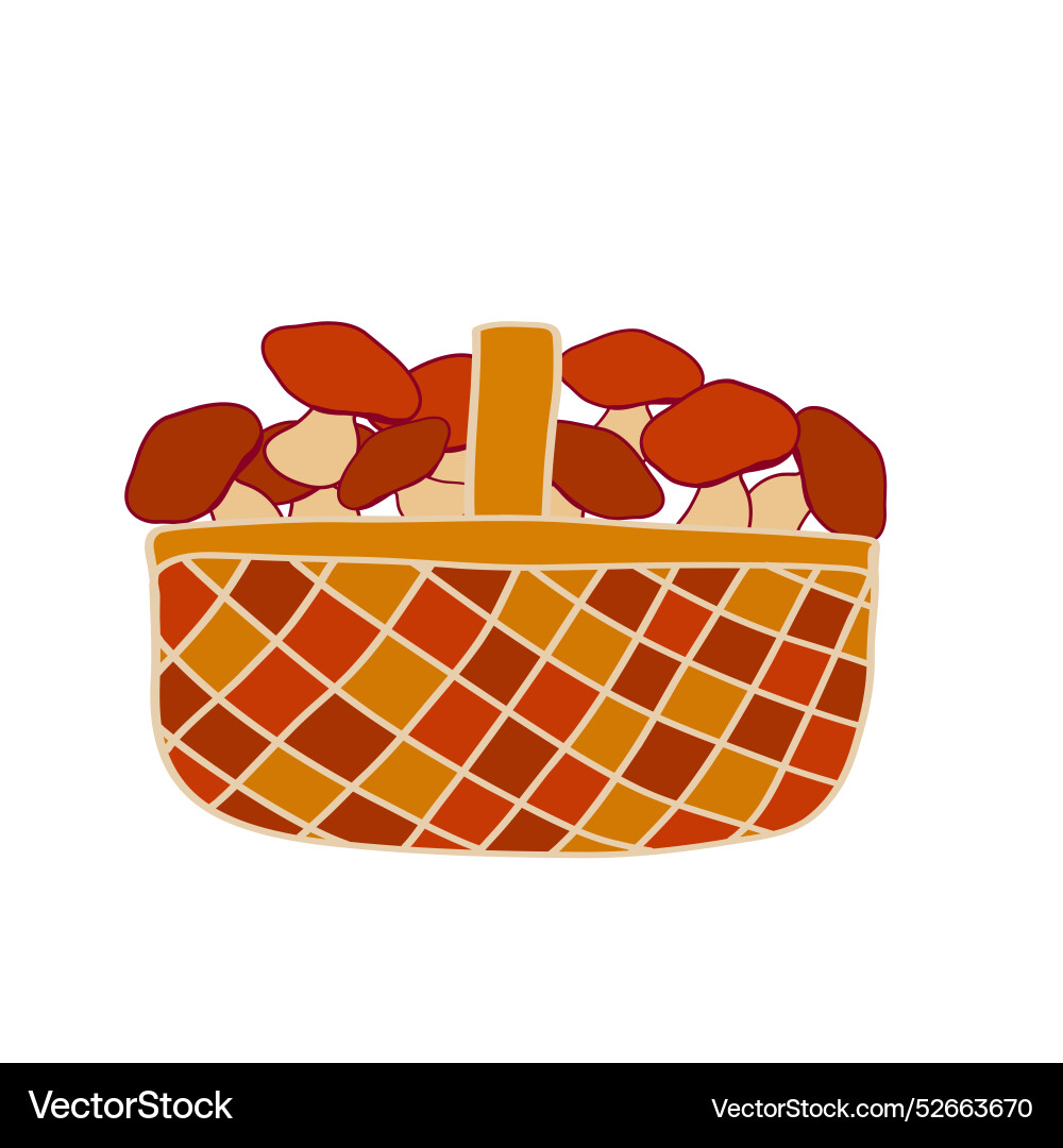 A basket filled with assorted red and brown A basket filled with assorted red and brown Vector Image