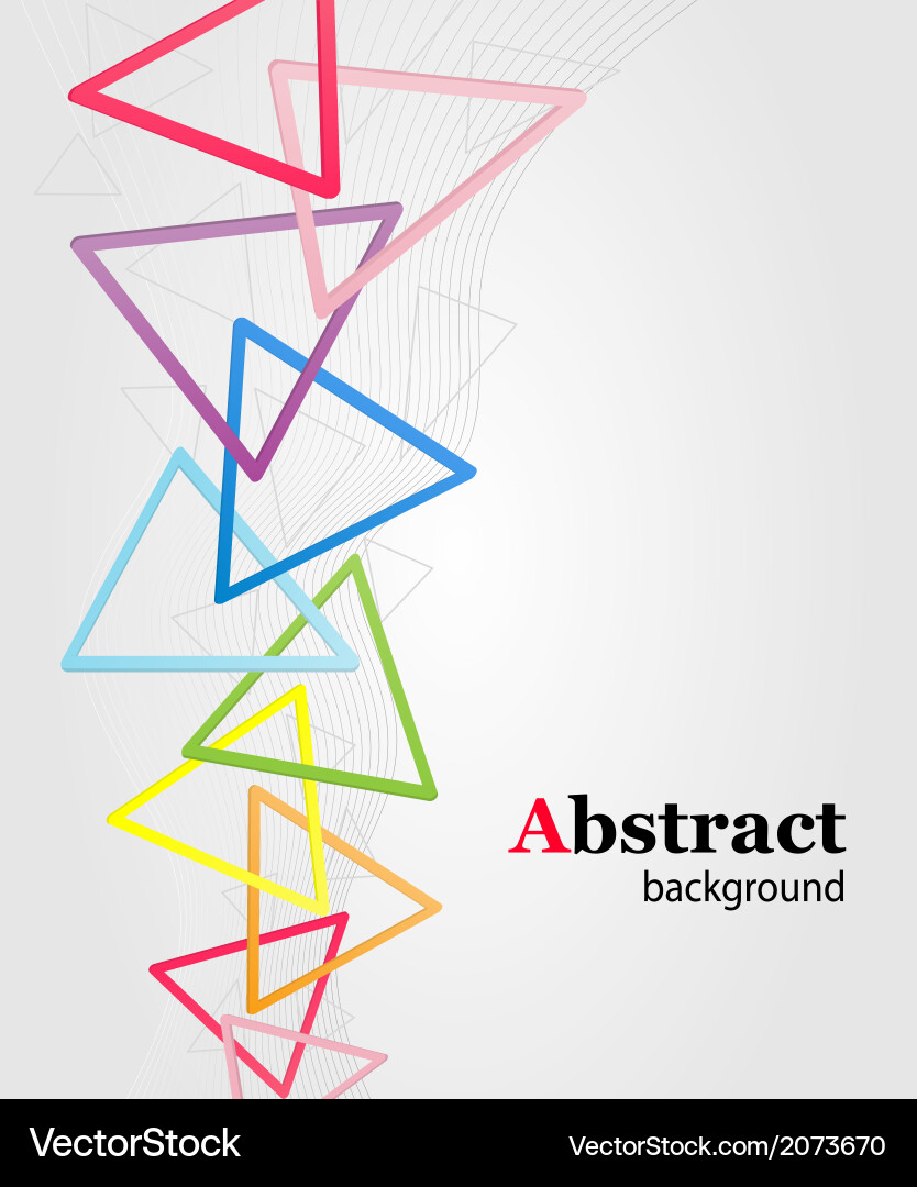 Abstract background with multi colored triangles vector image