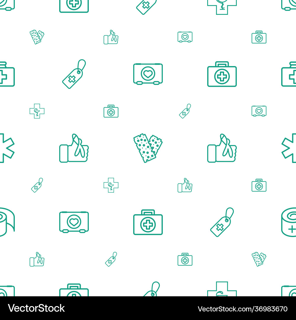 Aid icons pattern seamless white background Vector Image