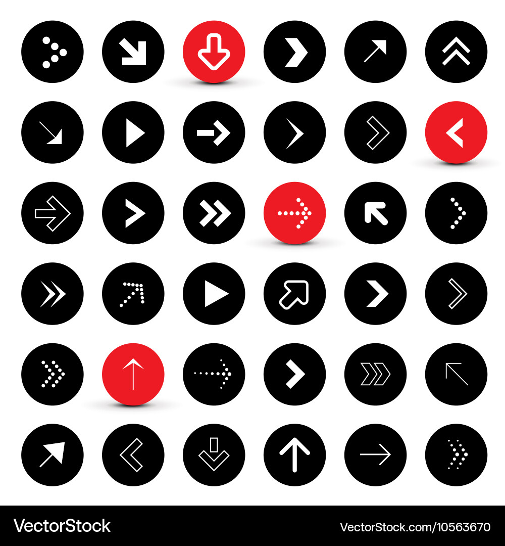 Arrows set circle application icons vector image