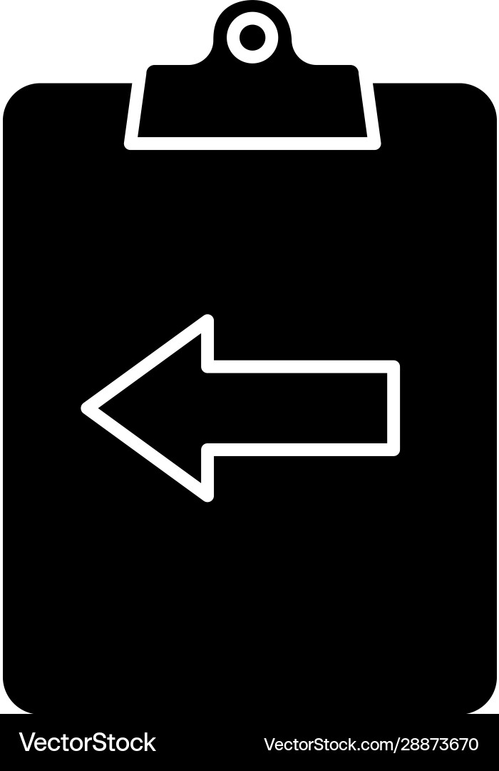 Assignment return glyph icon vector image