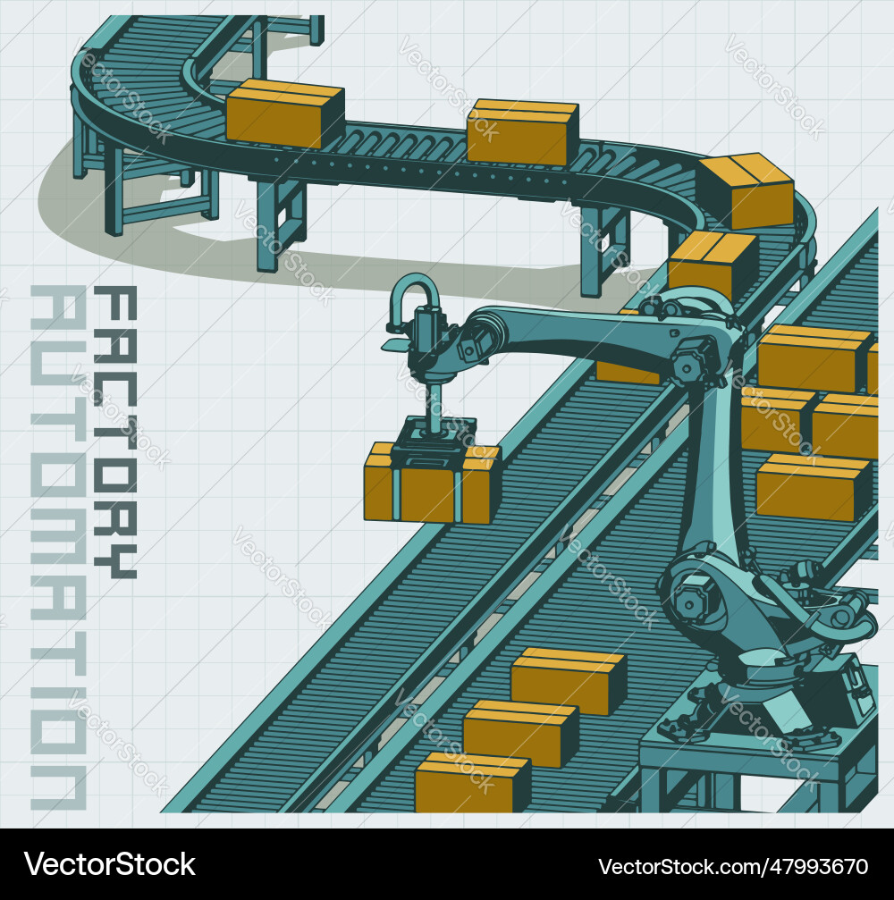 Automated conveyor line Vector Image