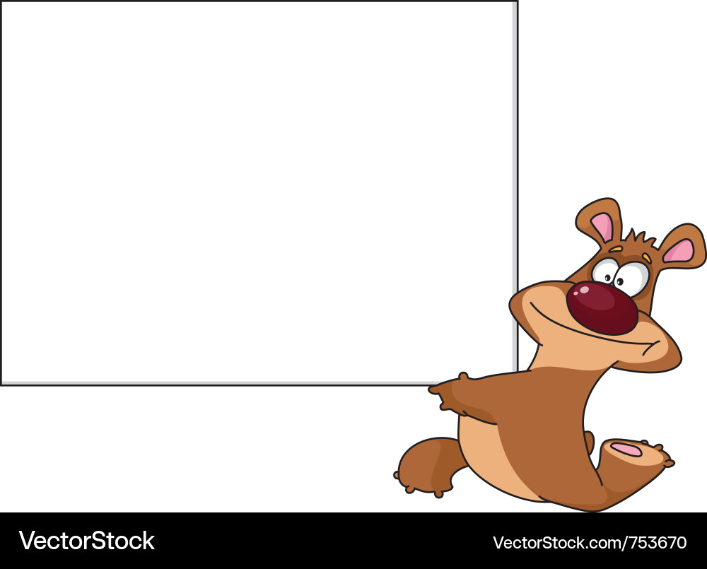 Bear with blank Vector Image