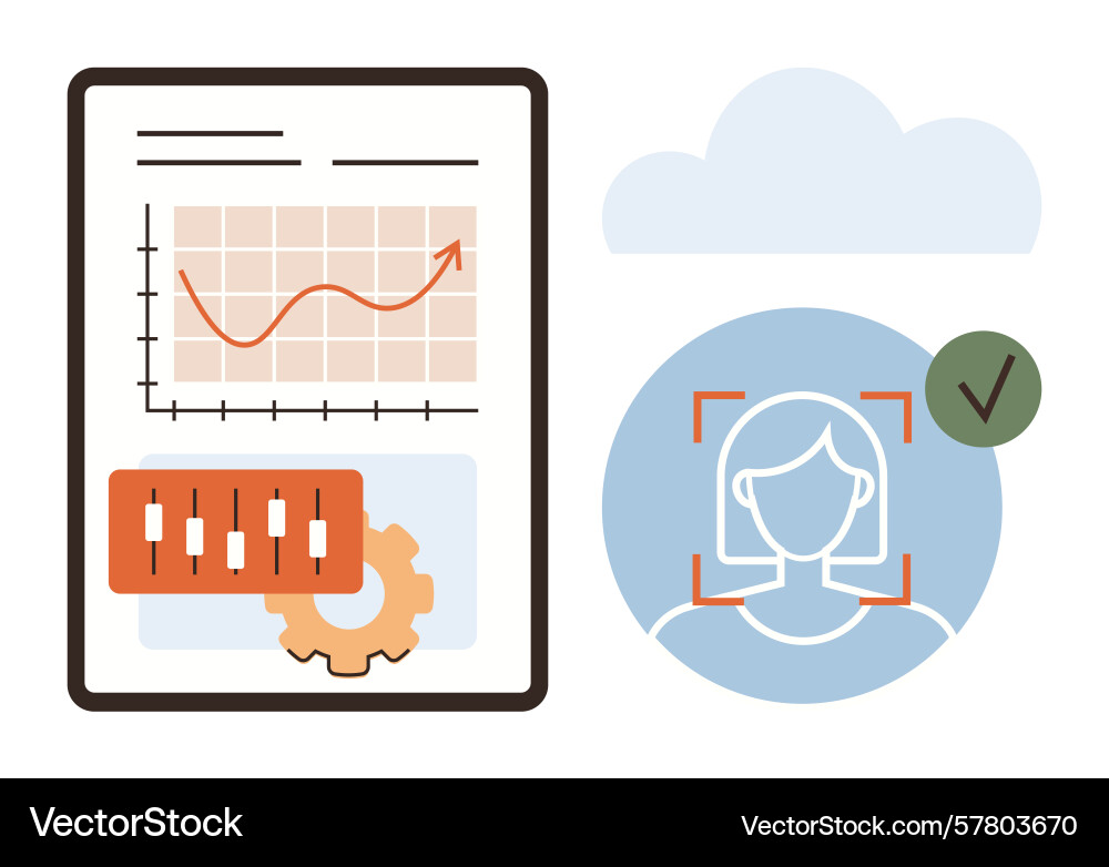 Biometric profile setup with data analytics Biometric profile setup with data analytics vector image