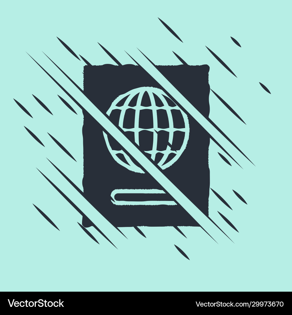 Black passport with biometric data icon isolated Black passport with biometric data icon isolated Vector Image