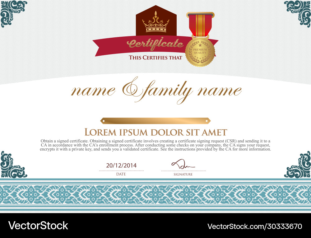 Certificate design template Certificate design template Vector Image