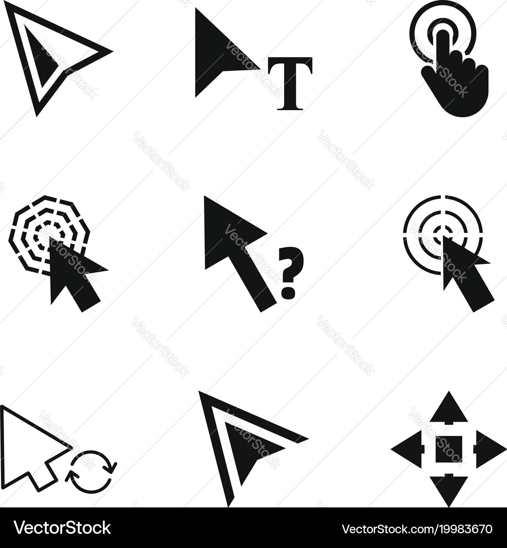 Click icons set simple style vector image