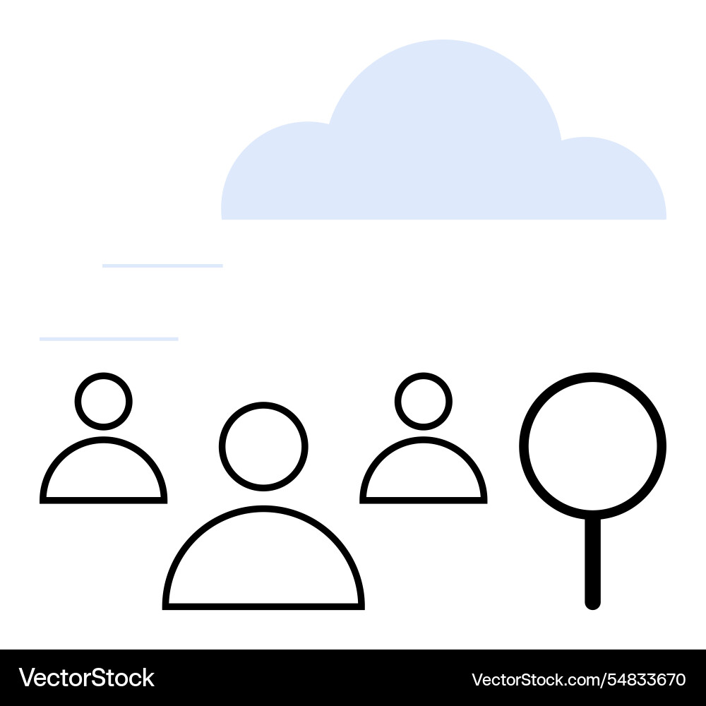 Cloud-based data search with user focused Cloud-based data search with user focused Vector Image