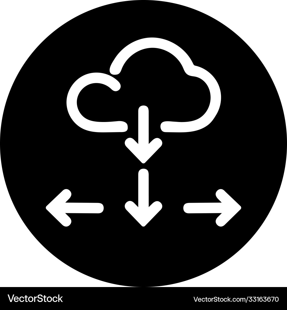 Cloud computing networking black icon Cloud computing networking black icon Vector Image