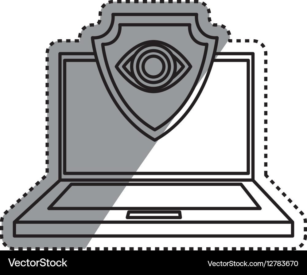 Cloud computing security system vector image