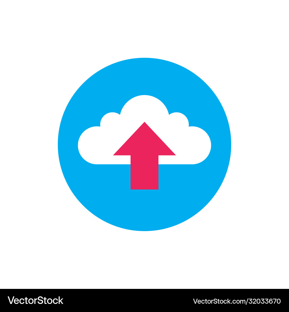 Cloud upload - concept icon in flat graphic design Cloud upload - concept icon in flat graphic design vector image