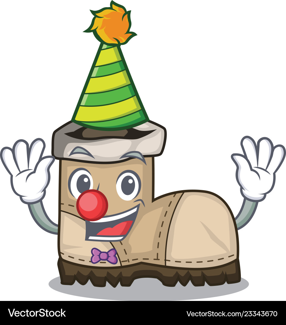 Clown pair working boots in shape cartoon Clown pair working boots in shape cartoon Vector Image