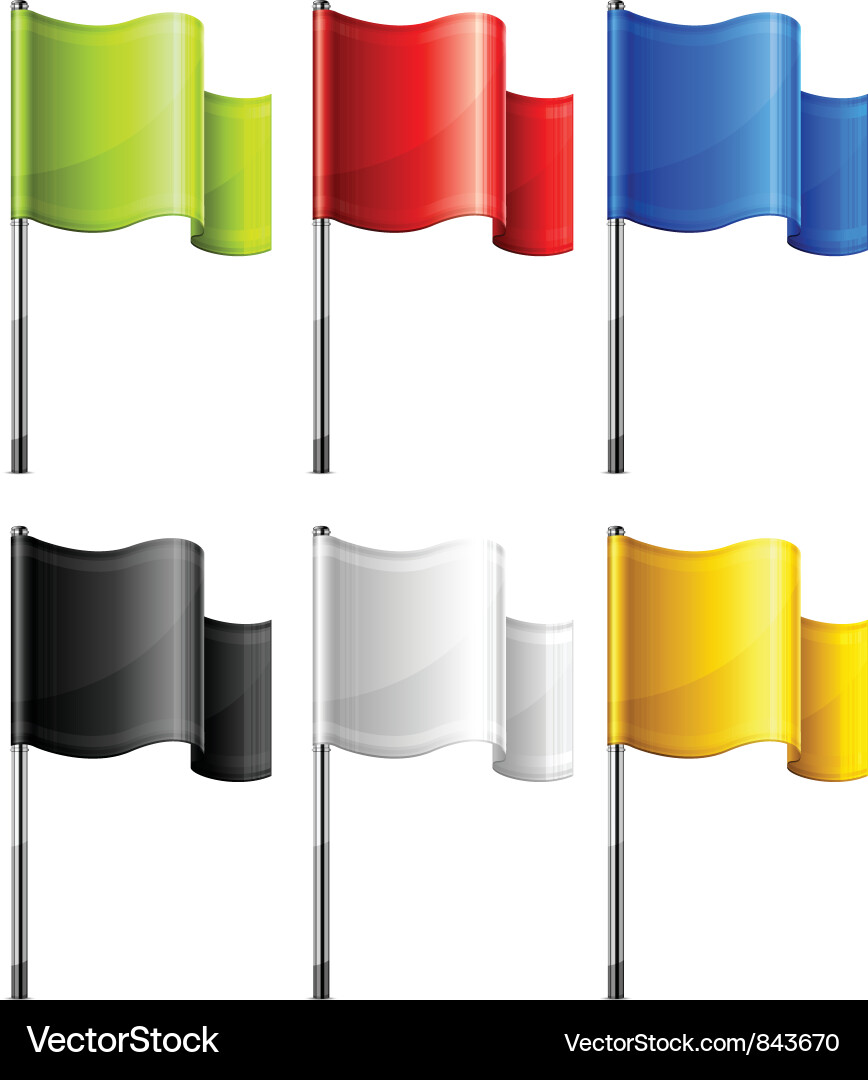 Colorful Flags on Pole Vector Image