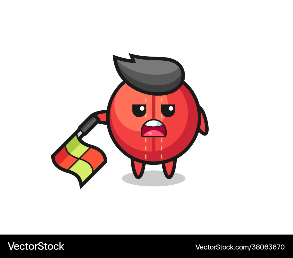 Cricket ball character as line judge hold Vector Image