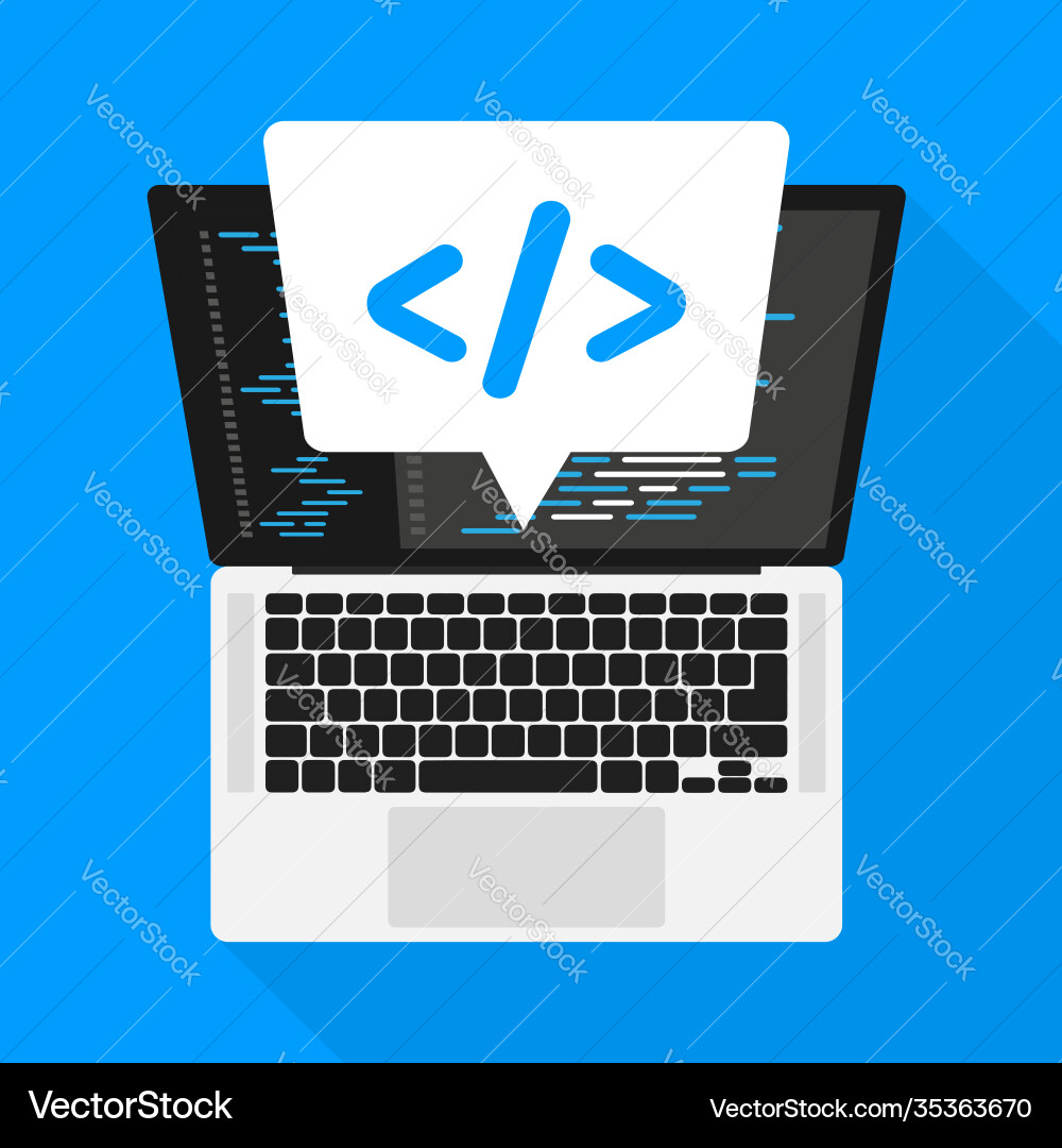 Cross-Plattform-Software kodieren Laptop digital Cross-Plattform-Software kodieren Laptop digital vektorbild