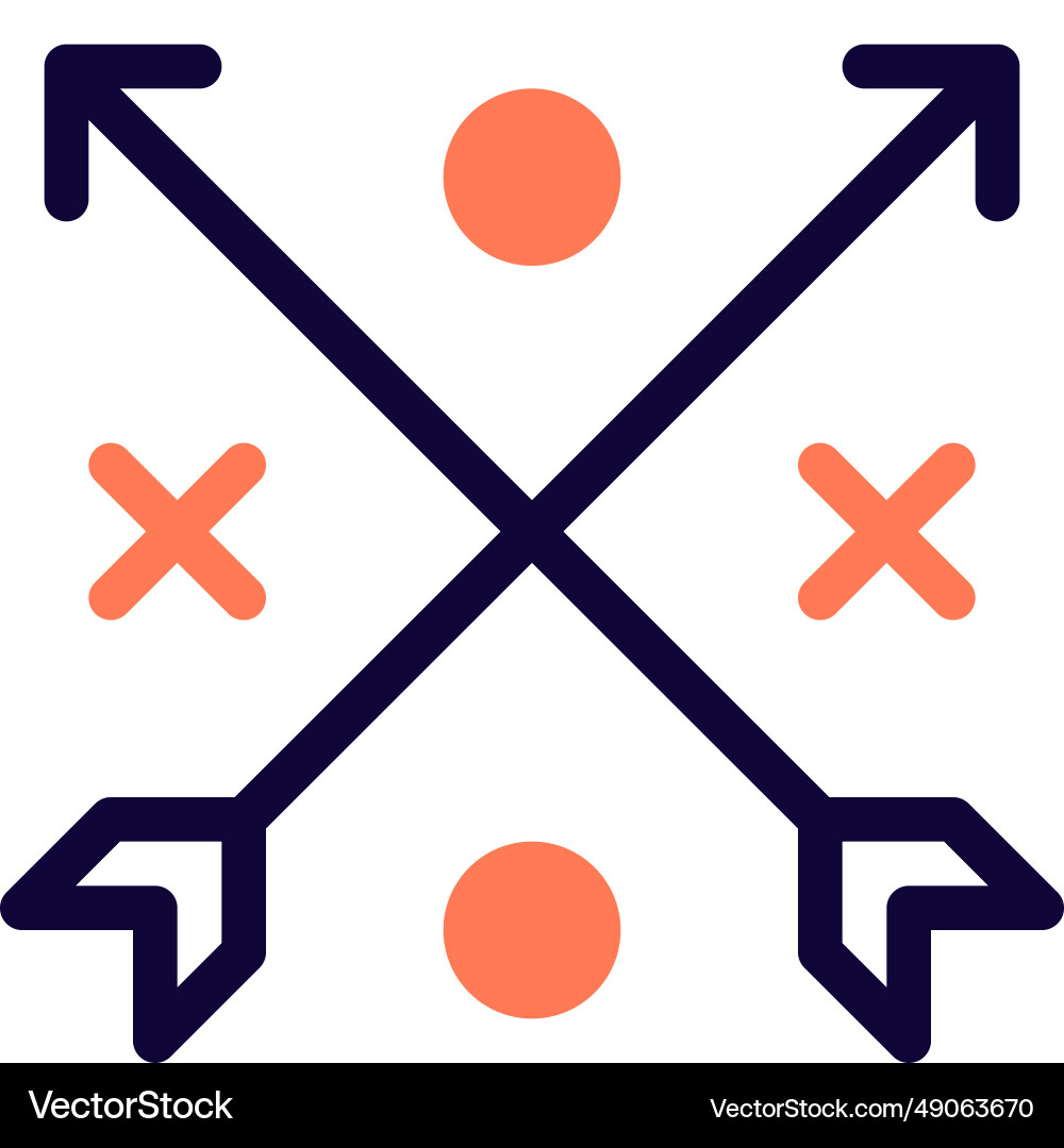 Crossed arrows symbolize hipster style vector image