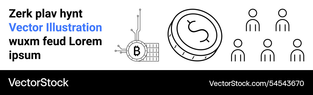 Cryptocurrency concepts and user group Cryptocurrency concepts and user group vector image