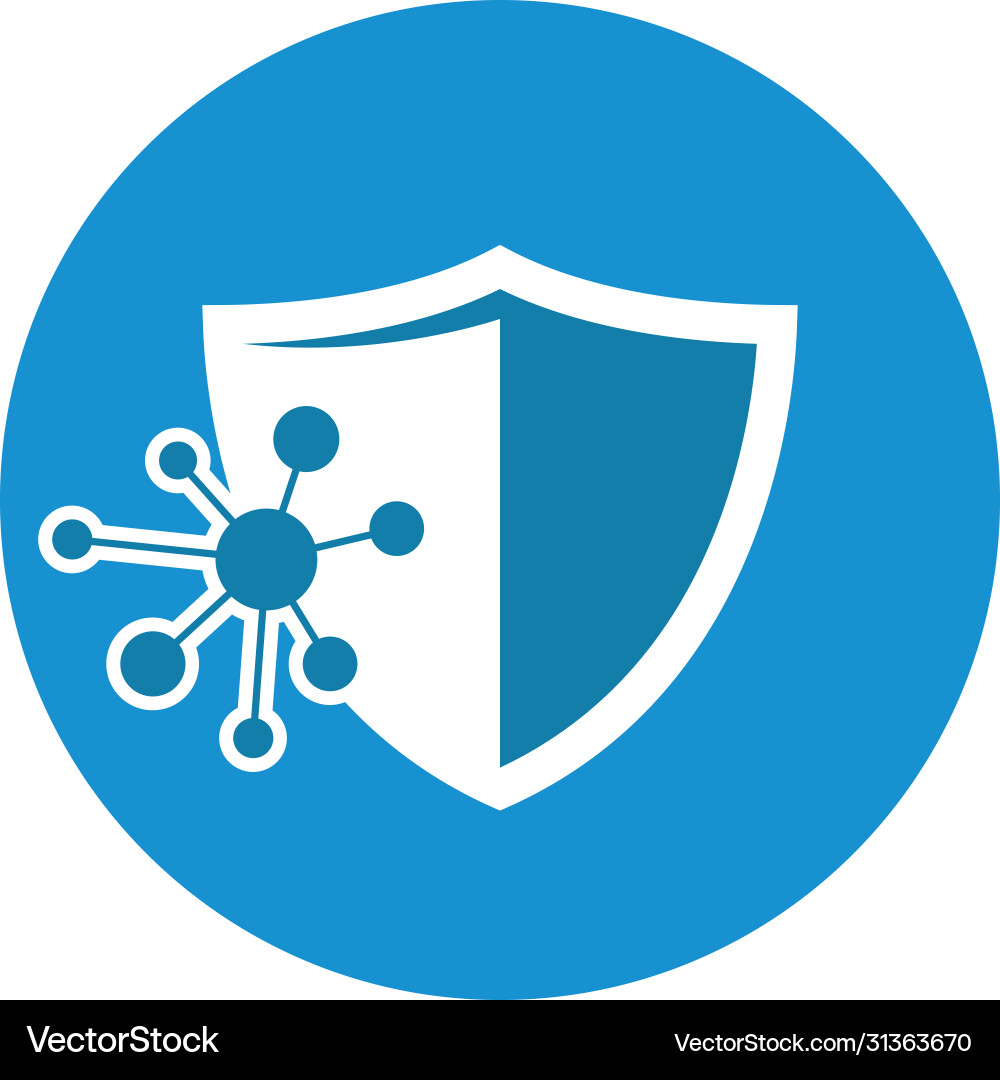 Cyber security shield icon design vector image