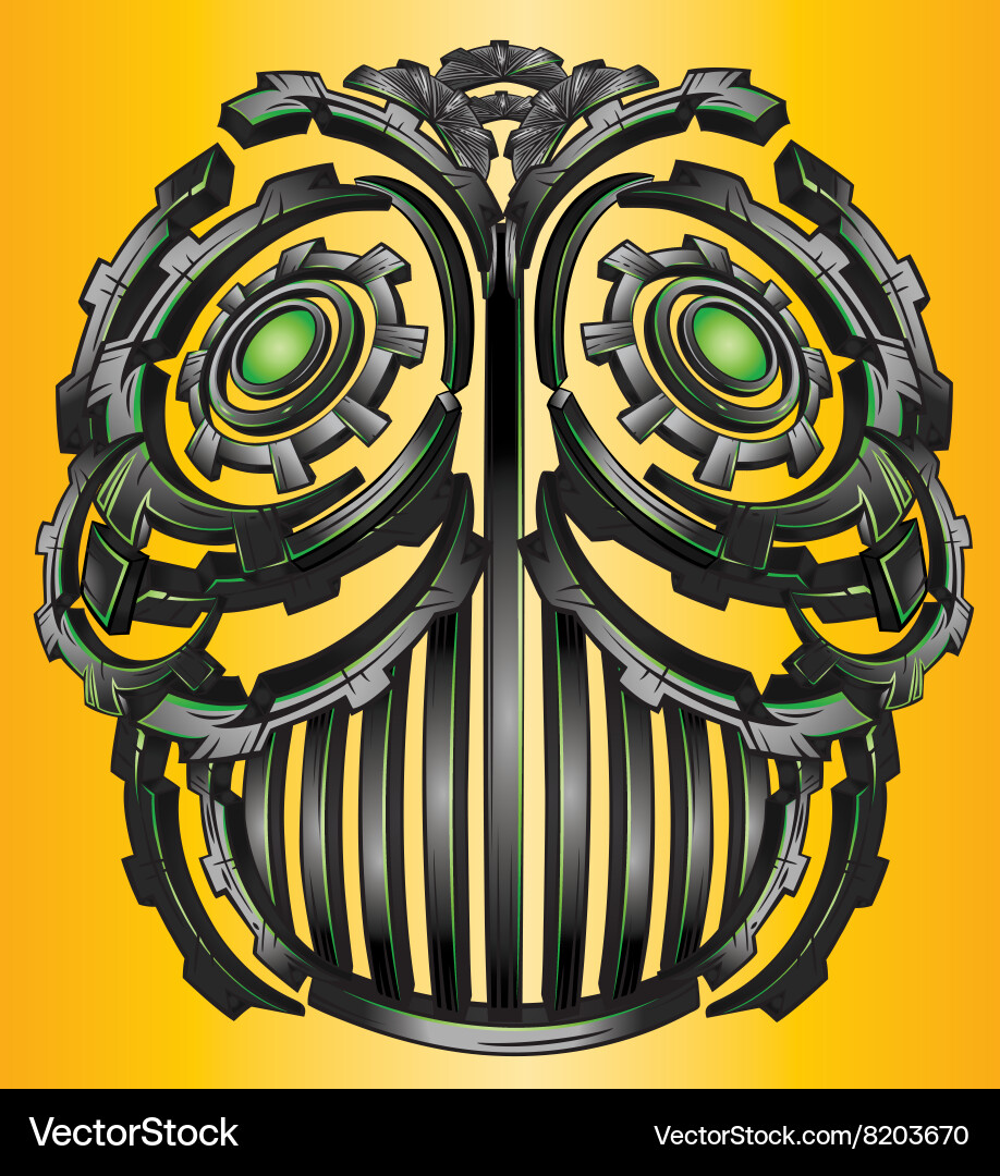 Cyber techno digital robot face design Vector Image