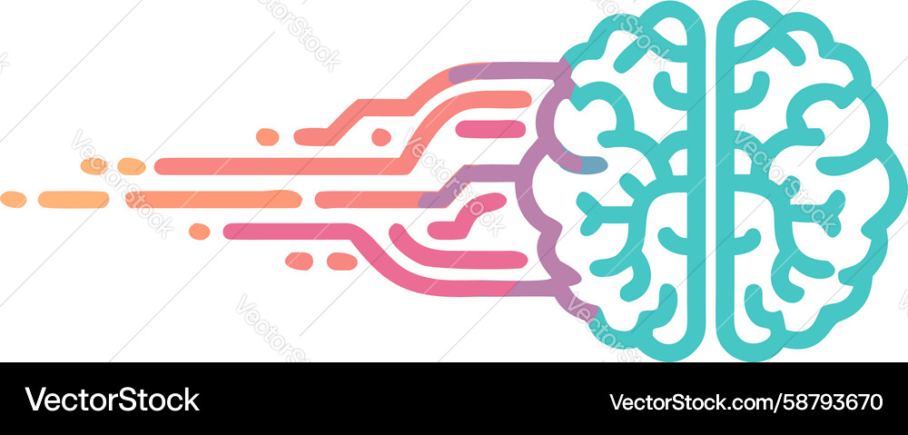 Digital Brain Flow Vector Image