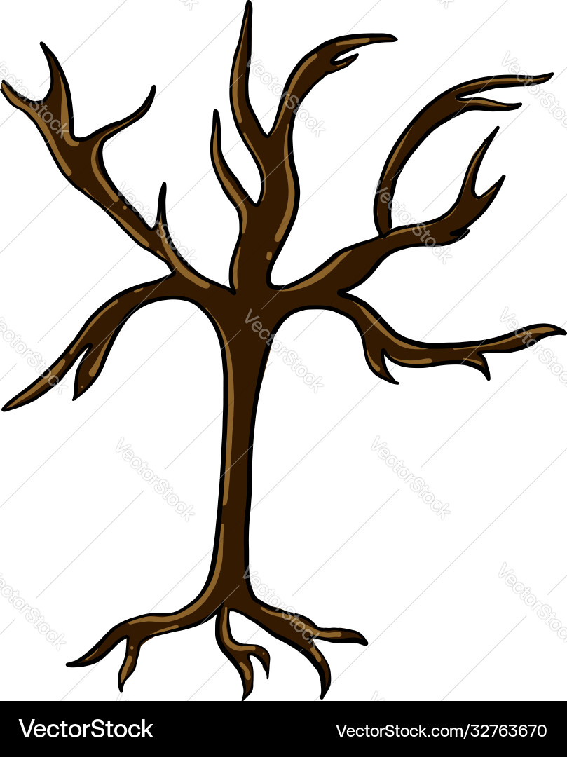 Dry tree on white background Vector Image