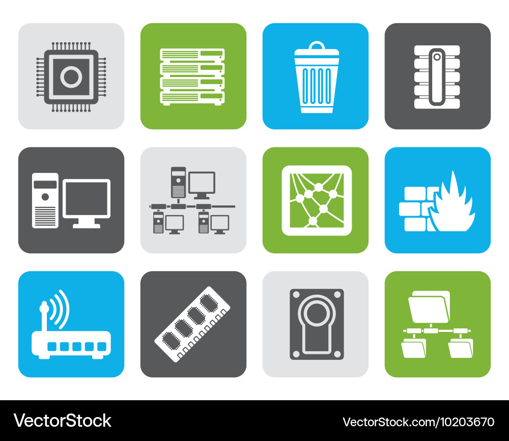 Flat computer and website icons vector image