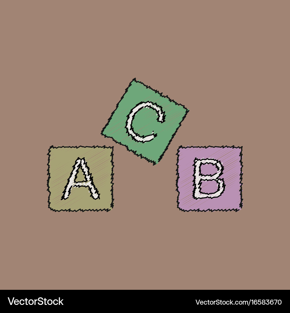 Flat shading style icon toy blocks vector image