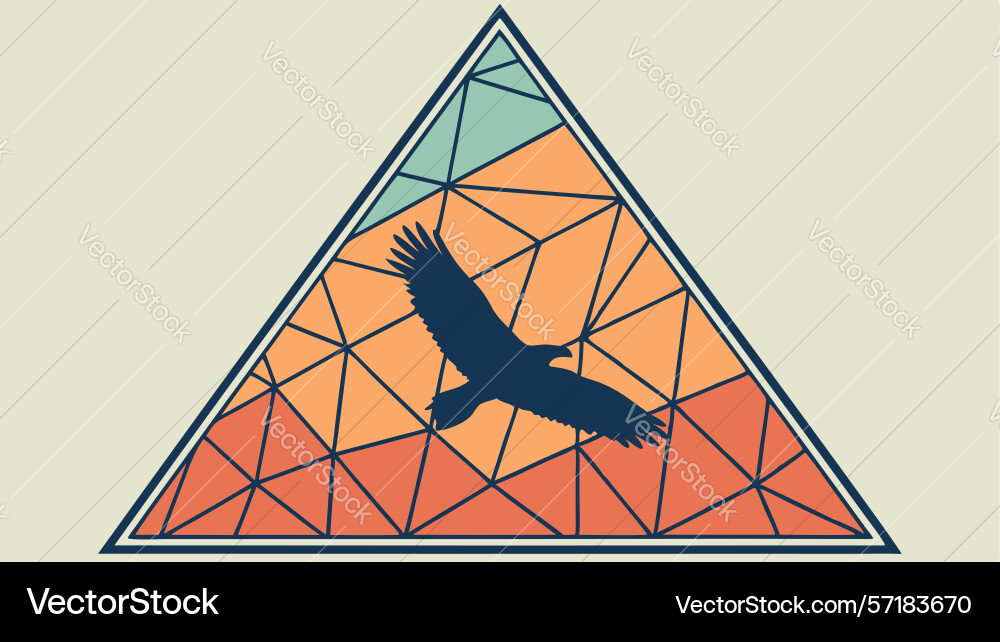 Flying eagle abstract triangle design generative Vector Image