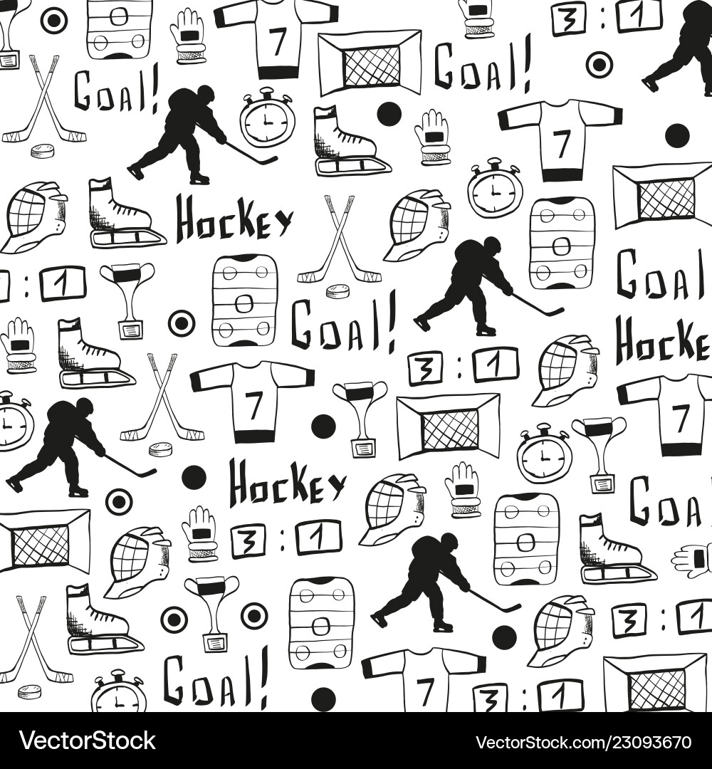 Hockey Doodle Background Vector Image