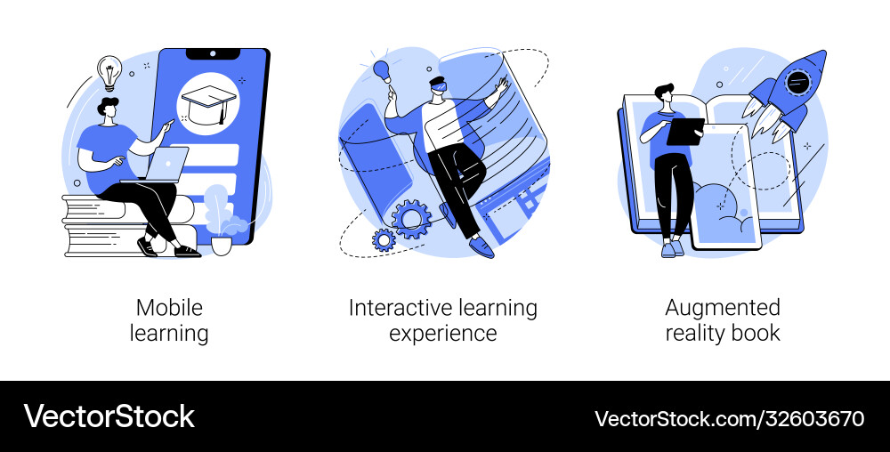 Interactive learning abstract concept Interactive learning abstract concept vector image