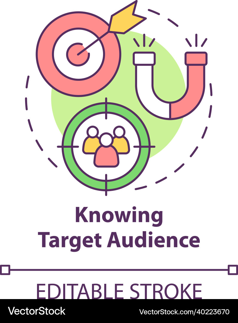 Knowing target audience concept icon Vector Image
