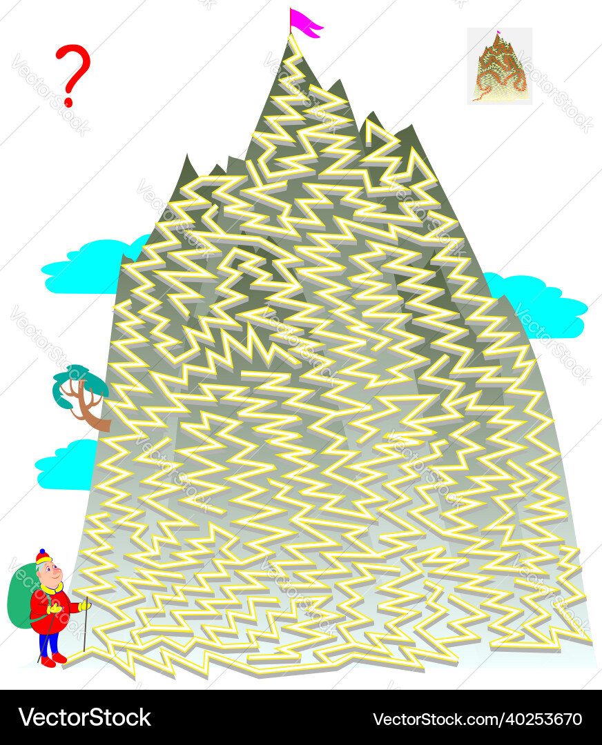 Logic puzzle game with labyrinth for children Logic puzzle game with labyrinth for children Vector Image