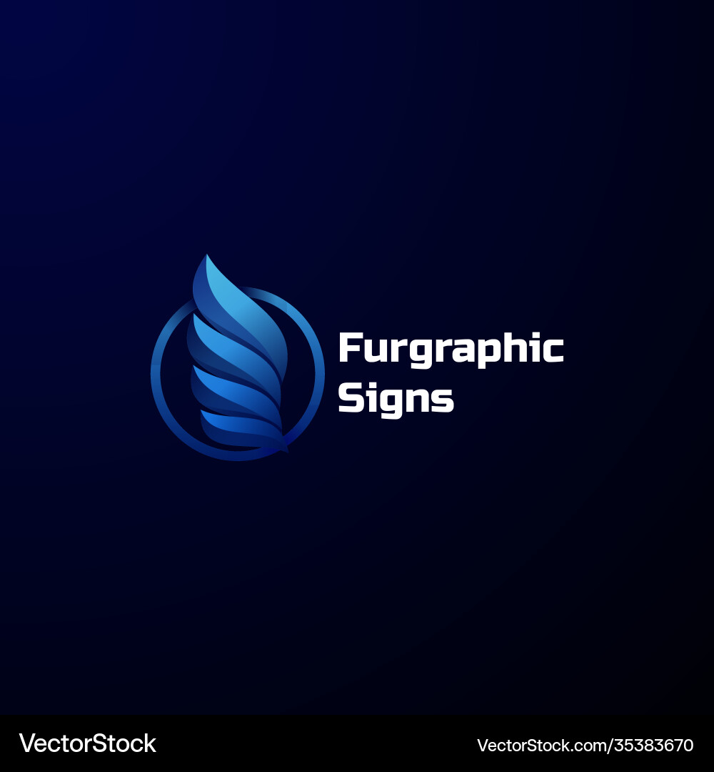 Logo Pelz Grafik singt Gradienten bunten Stil Logo Pelz Grafik singt Gradienten bunten Stil vektorbild