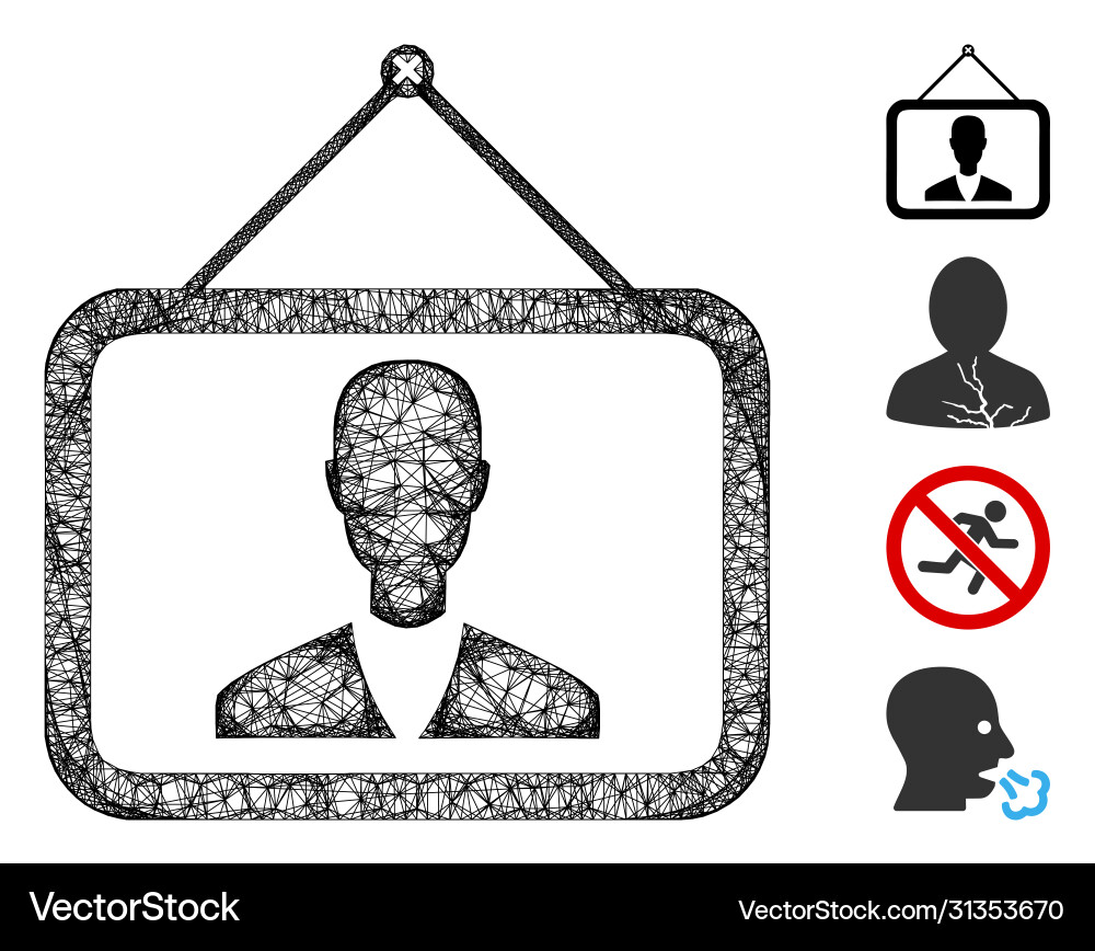 Man picture web mesh Man picture web mesh Vector Image