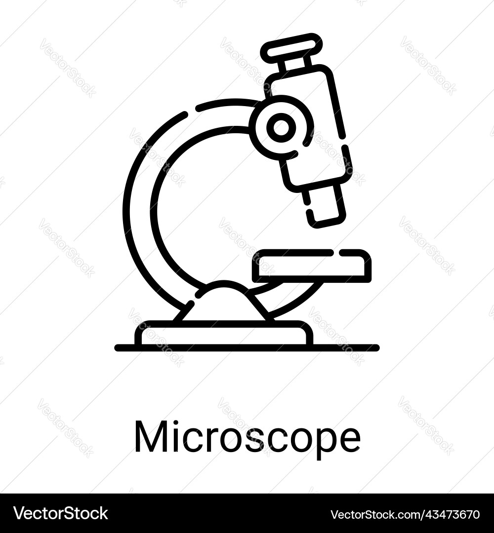Microscope line icon isolated on white background Microscope line icon isolated on white background Vector Image