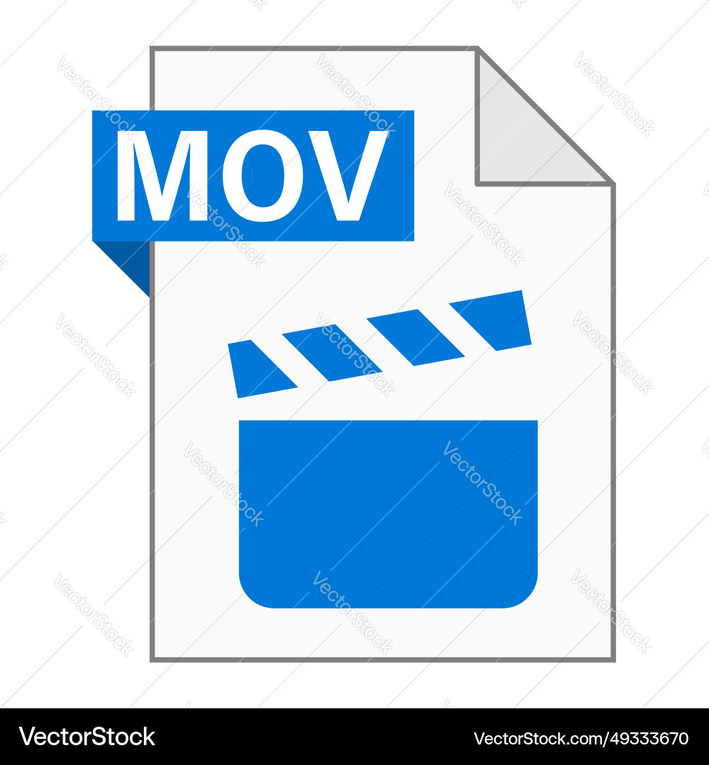 Modern flat design of mov file icon for web vector image