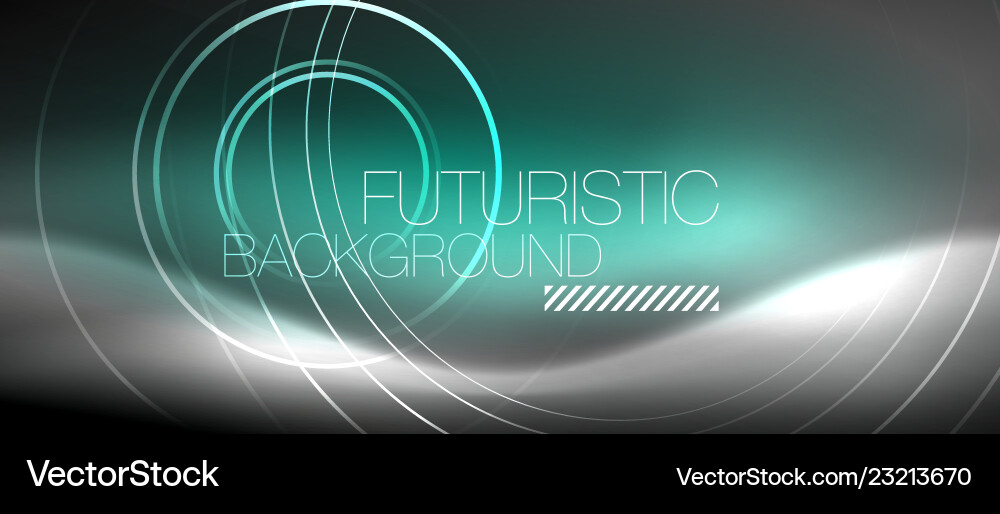 Neon circles abstract background shiny lines Vector Image