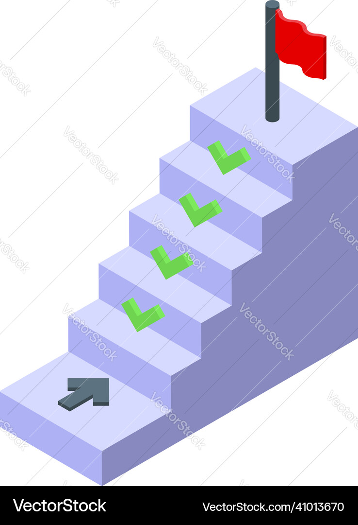 Performance management stairs icon isometric Performance management stairs icon isometric vector image