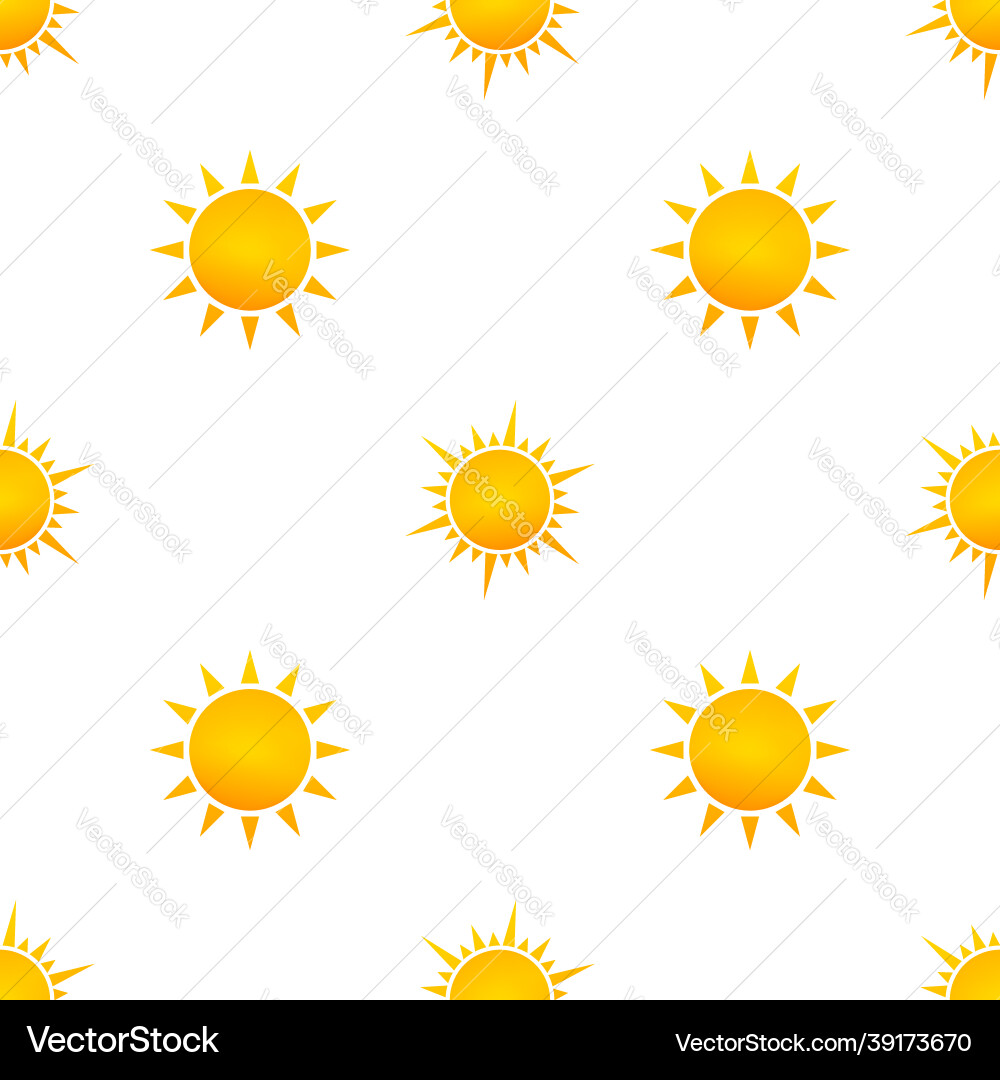 Realistic sun pattern for weather design on white Vector Image
