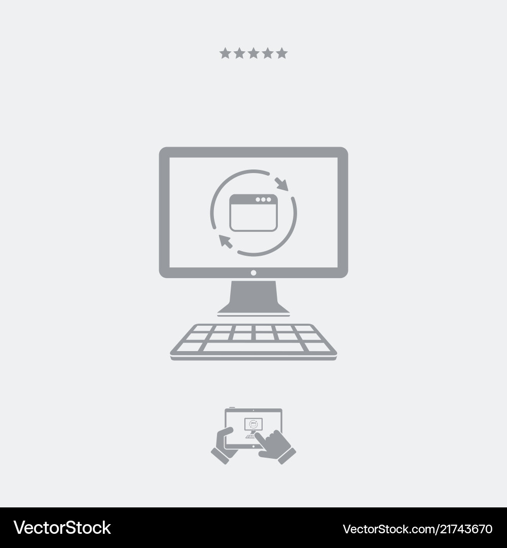 Refresh computer window icon Refresh computer window icon vector image