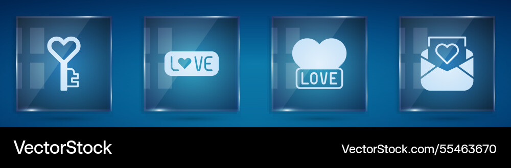 Set key in heart shape love text Set key in heart shape love text Vector Image